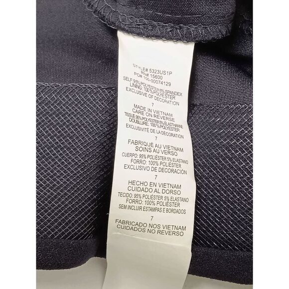 Sequin Hearts Junior's Women's Sequined Lace-Back Scuba Dress - Navy 7 - Picture 4 of 8